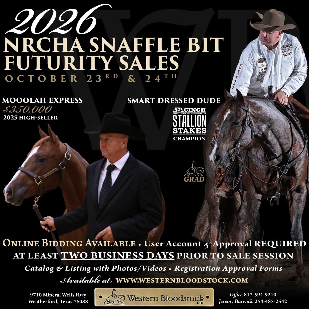 Western Bloodstock NRCHA Snaffle Bit Futurity Sales photo